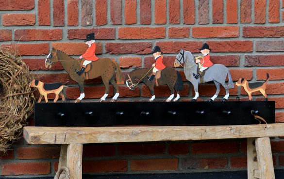 Houten kapstok jacht paarden