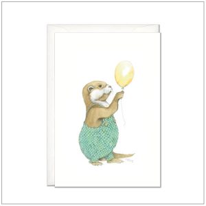 Kaart versturen - postcard - otter met ballon