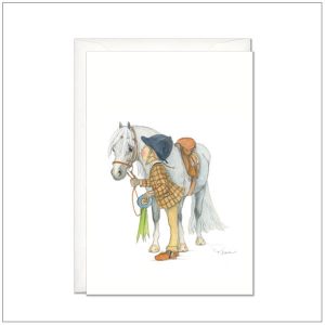 Kaart versturen - postcard - Paard met ruiter