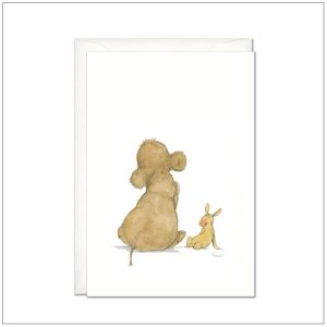 Kaart versturen - postcard - Olifant en konijn knuffels