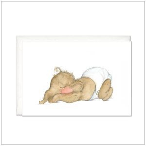Geboortekaart - slapend baby olifantje