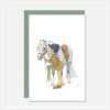 Kaart-postcard-illustratie-meisje met paard
