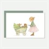 Kaart-postcard-wandelwagen met knuffels