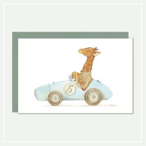 Kaart-giraf in auto