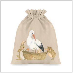 Bewaarzak baby kleertjes - kraamcadeau zak