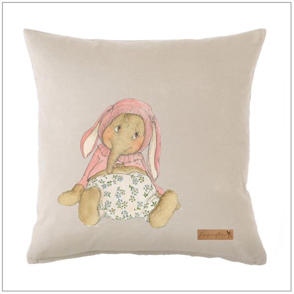 Kussenhoes - Olifantje als konijn Kussenhoes - Olifantje als konijn