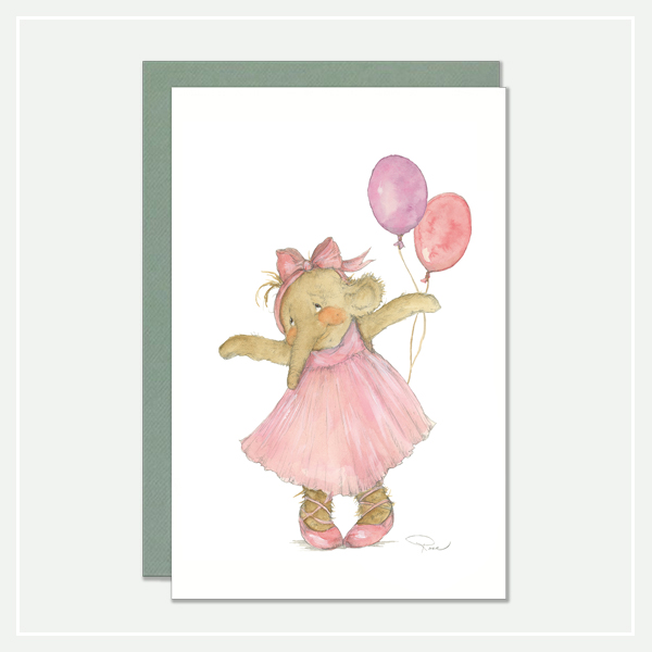 Verjaardags kaartje - illustratie ballet Verjaardags kaartje - illustratie ballet