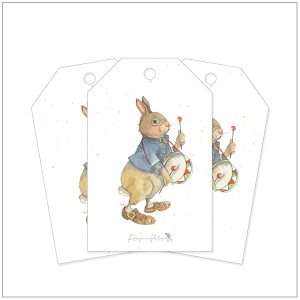 Cadeaulabels - naamlabels trommel konijn