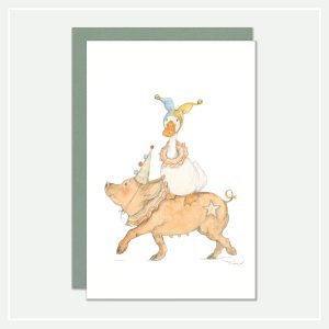 Verjaardagskaart - kaartje verjaardag - varken